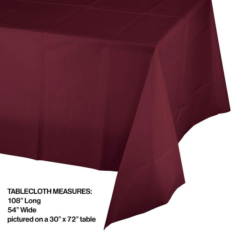 Creative Converting Burgundy Red Plastic Tablecloths, 3 ct - Image 2